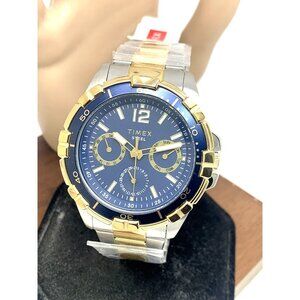 Timex Men's Watch TW2T50700 Quartz Blue Dial Two Tone Stainless Steel 44mm